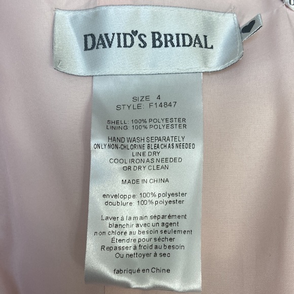 Women’s NWT David’s Bridal pink “petal colored” strapless dress. Size 4. - Picture 15 of 16
